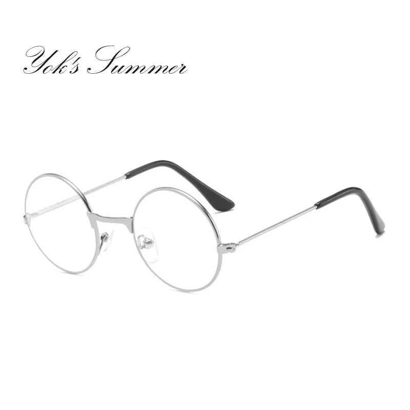 C3 Silver Frame YOK'S Kids круглые оптические очки по рецепту, винтажные очки для мальчиков и девочек, металлические очки для близорукости, оправа для детей, градусная оправа, Grau CH1398 - Цвет оправы: C3 Silver Frame