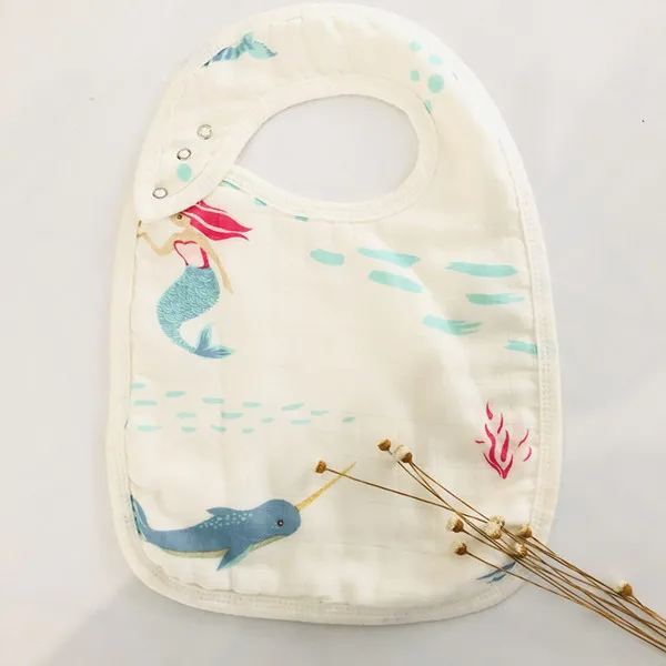 mermaid Квадратный шарф для новорожденных, органический хлопок, детские нагрудники, обертывание, полотенце для кормления, Слюнявчики, муслин, Большие Подгузники - Цвет: mermaid