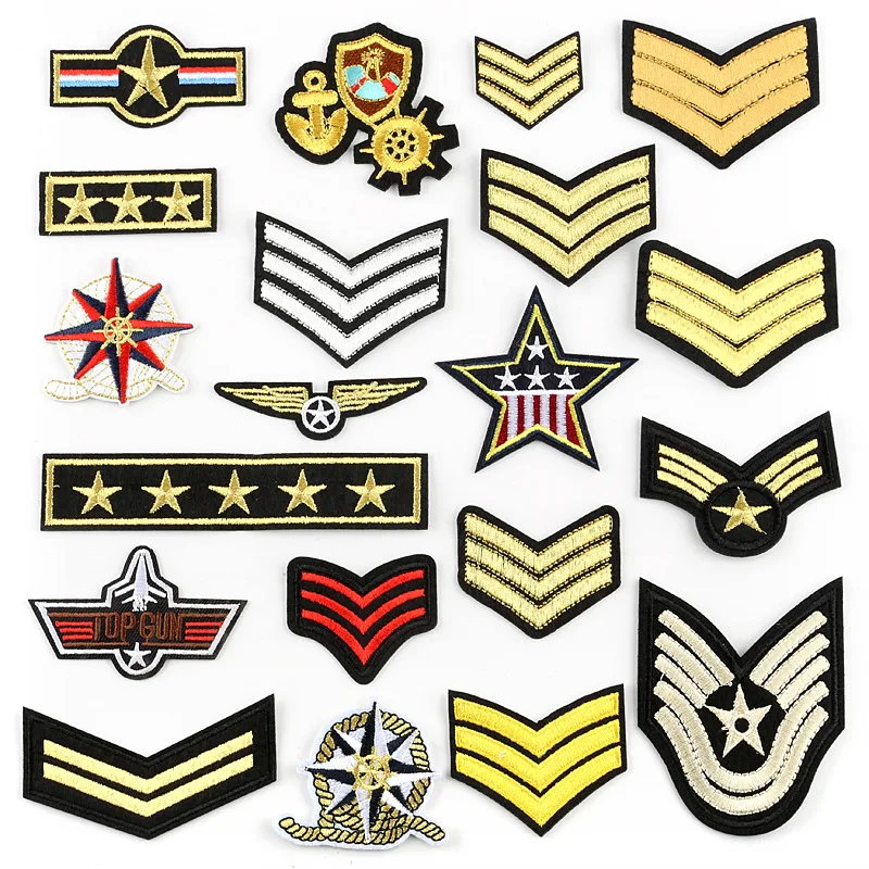 Военный Ранг патчи Одежда аппликации вышитые полосы значки железа на аппликации наклейки в форме медали для одежды@ G