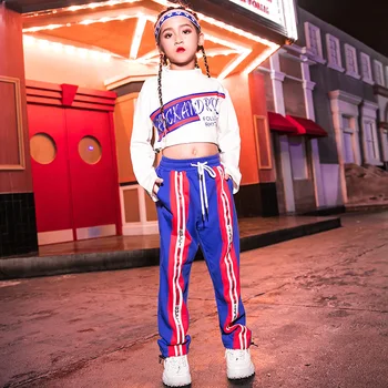

Hip Hop Dance Costumes Kids Stage Outfits Children New Modern Dance Costume For Girls Jazz Street Dance Performance Wear DQS2894