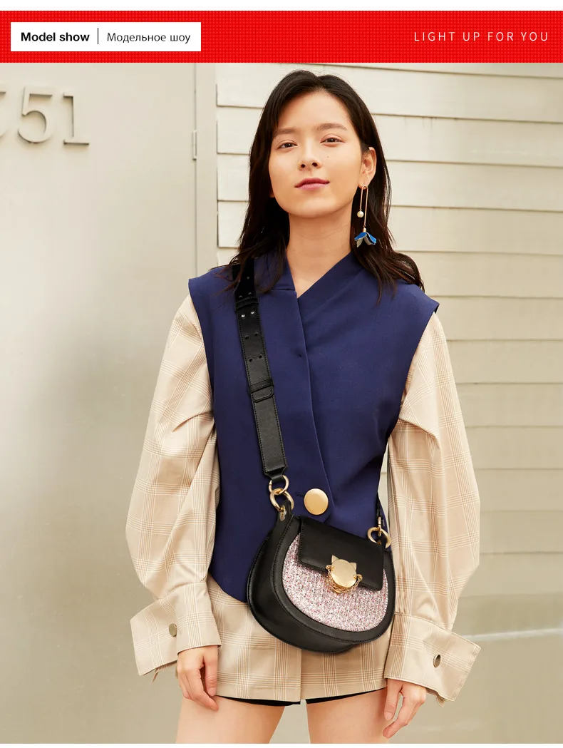 FOXER Fashion Girl Crossbody Bag Glett luxury Messenger Bag Split Leather Women Designer Bag Chic Flap Female Brand Shoulder Bag