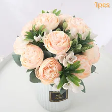 

1pcs European Artificial Peony Flowers Silk Fake Flowers Wedding Party Home Decoration Flower Bouquet Wreath DIY Scrapbooking