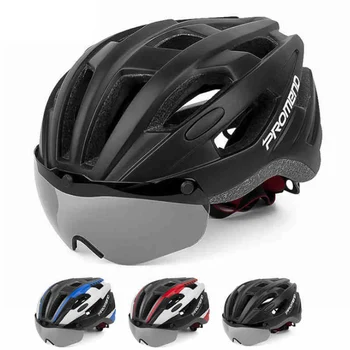 

Caps Cycling Helmet Bicycle Goggles with Magnetic Glasses Light Weight Integrally-molded Mountain Bike Helmet Electric Bike Men
