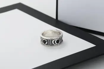 

925 charm sterling silver letter ring; original classic micro-label 1:1; 100% sterling silver ring; beach; swimming; seaside