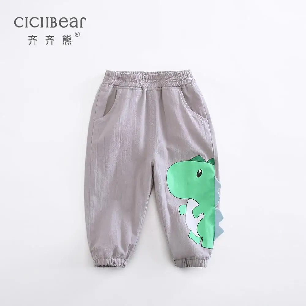

ciciibear Toddler Boy Pants Cotton Children Clothes Cartoon Dinosaur anti-mosquito pants Baby Boys Trouser Kids Harem Pants
