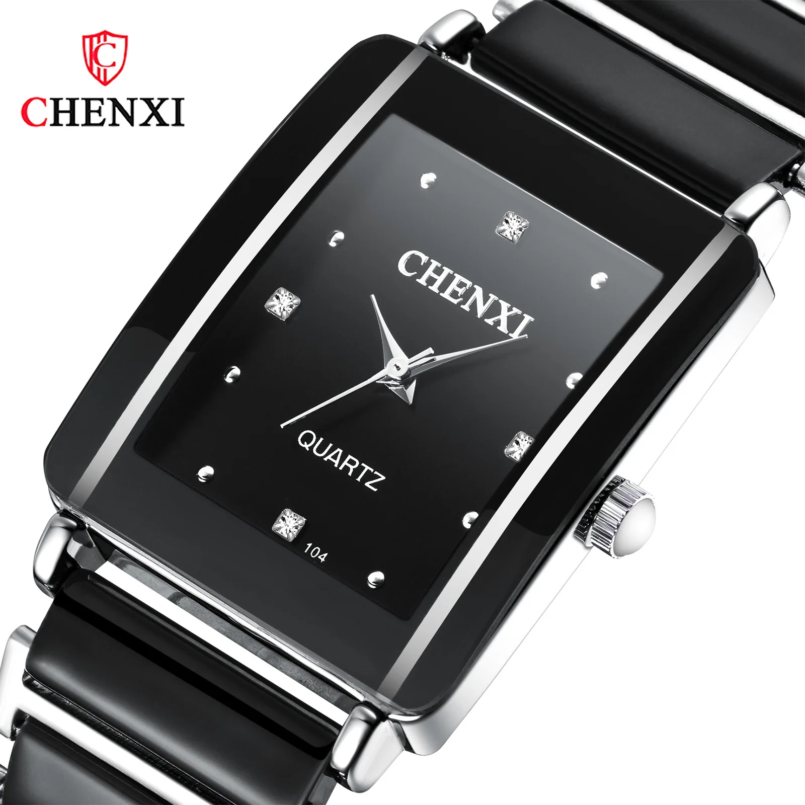 Rectangle Lover's Watch Quartz Fashion Ceramic Couple Watches Ultra-thin Brief Chic Watches With Diamond Wristwatch Rectangle Lover's Watch Quartz Fashion Ceramic Couple Watches Ultra-thin Brief Chic Watches With Diamond Wristwatch