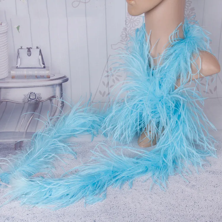 Lda118 Baby Blue 2 ярдов/партия 1Ply натуральный Страус пушистые перья боа костюмы отделка для карнавальный костюм шаль Страус Плюм - Цвет: Lda118 Baby Blue