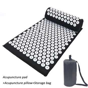 

Hot Massager Cushion 68*42cm Acupressure Relieve Back Body Pain Relax Spike Mat Massage GYM Acupressure Yoga Mat With Pillow