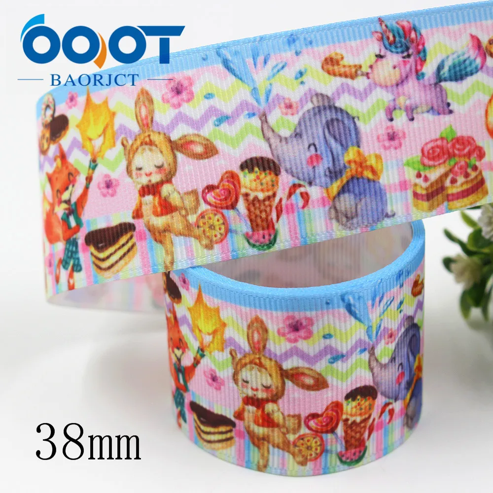 OOOT BAORJCT I-191211-2671, 10 ярдов 38 мм, мультфильм термотрансферные печатные корсажные ленты, Свадебная вечеринка украшения DIY материал
