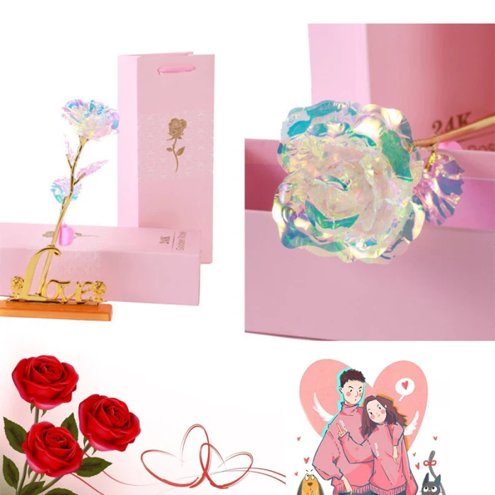 Романтическая роза светящийся цветок день Святого Валентина подарок для влюбленных Женщин Леди Девушка NSV775