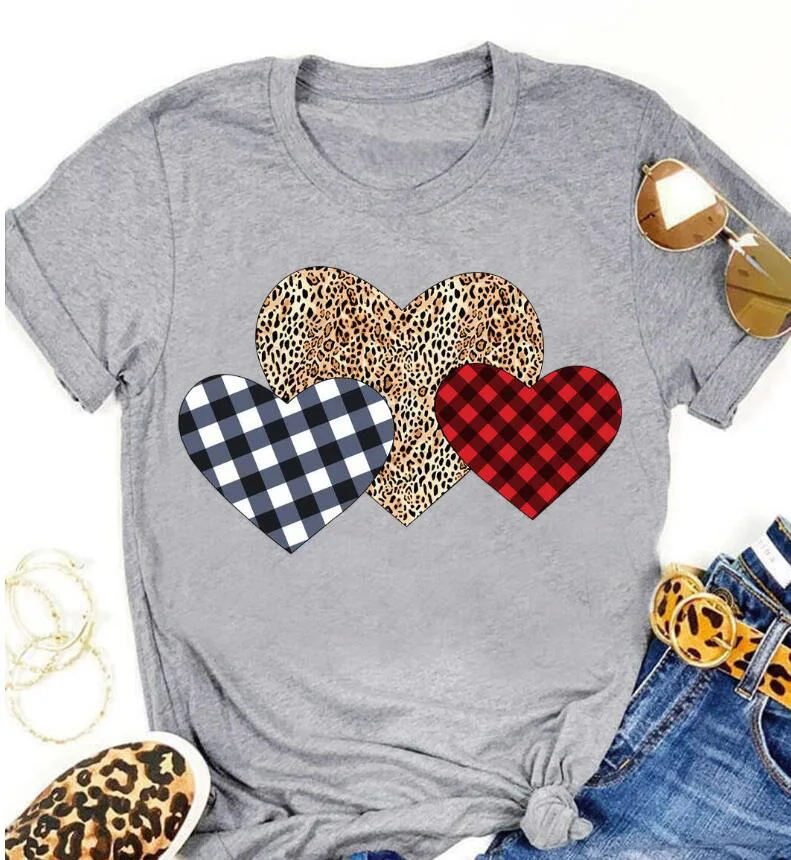 Женская клетчатая футболка с леопардовым принтом 100% хлопок | одежда