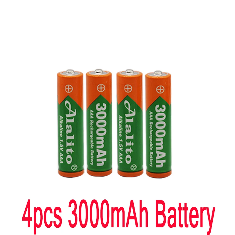 Бренд 3000mah 1,5 V AAA щелочная батарея AAA аккумуляторная батарея для дистанционного управления игрушка Batery дымовая сигнализация с зарядным устройством - Цвет: Золотой