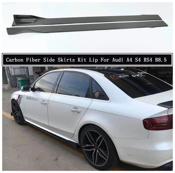 

Carbon Fiber Side Body Skirts Kit Lip Trim Cover Spoiler For Audi A4 S4 RS4 B8.5 2012 2013 2014 2015 2016 Car Accessories