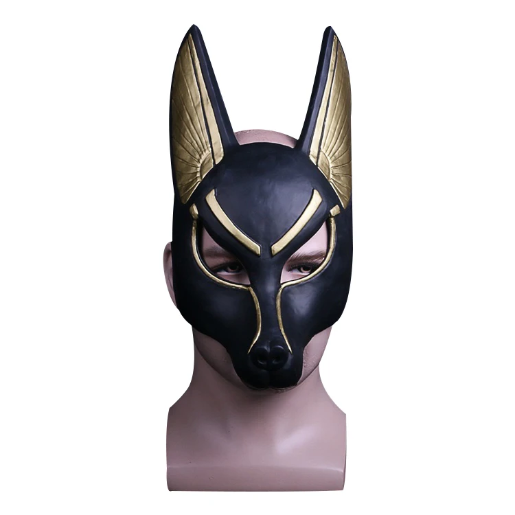 Египетская Anubis косплей маска для лица платок Canis Spp голова Волка шакал реквизит в виде животных Хэллоуин Необычные Вечерние