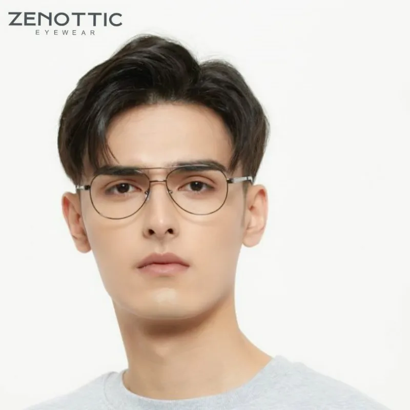 ZENOTTIC Дизайнер Пилот поддельные очки оправа для мужчин тренд сплав Близорукость