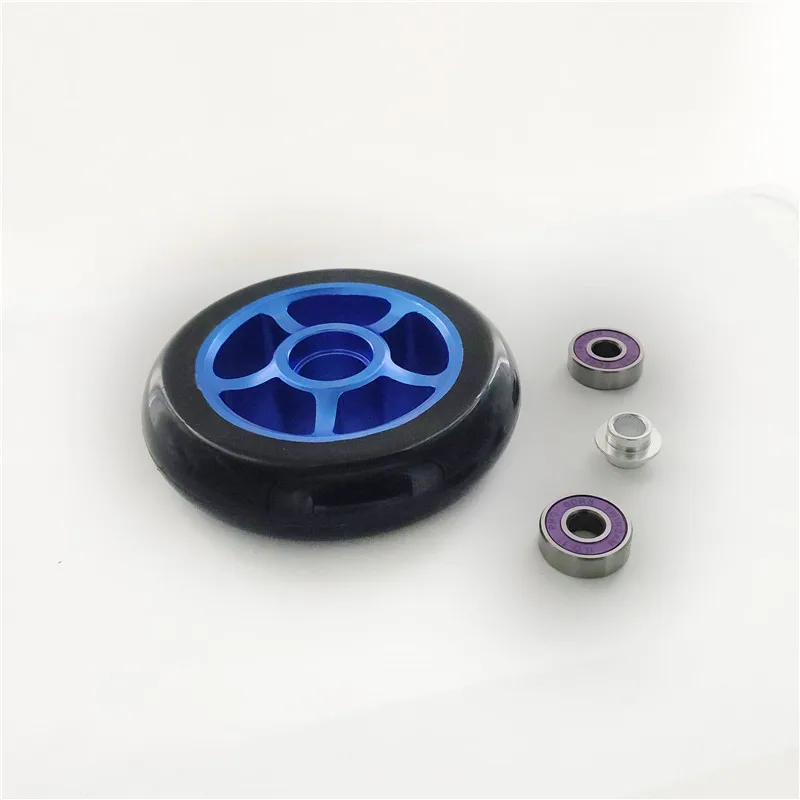 2 pieces/lot Aluminium Alloy Steel Hub High Elasticity and Precision speed skating Skateboard wheel 88A 100mm Scooter Wheel