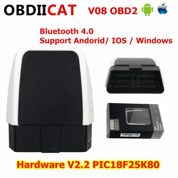 

New Arrival V08 ELM327 OBD2 Car Diagnostic Interface V2.2 For Android IOS Windows OBDII OBD 2 Scanner