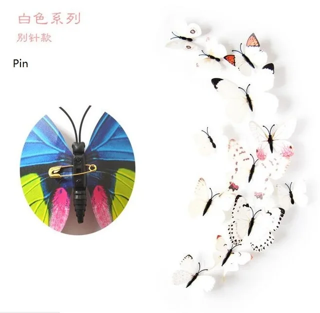12Pcs/lot 3D Wall Stickers Fridge Magnet Butterflies DIY Wall Sticker Home Decor Kids Rooms Wall Decoration - Цвет: 3
