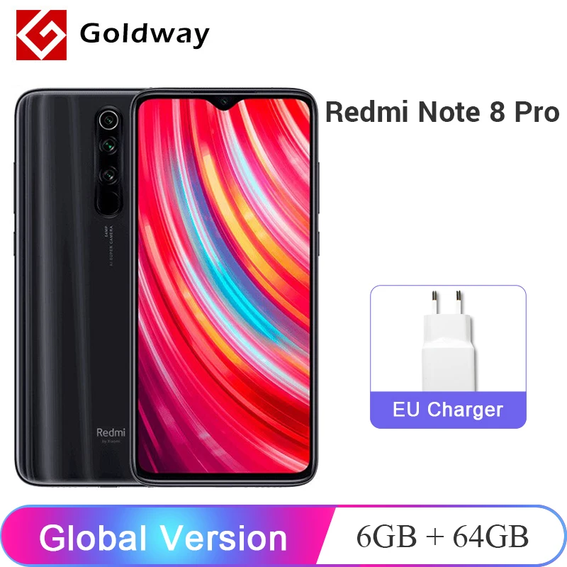 Глобальная версия, оригинал, Xiaomi Redmi Note 8 Pro, 6 ГБ, 64 ГБ, мобильный телефон, NFC, 64 мп, четыре камеры, Helio G90T, Восьмиядерный, аккумулятор 4500 мАч|Смартфоны и мобильные телефоны|   | АлиЭкспресс