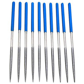 

Tapered Round Diamond Needle,10Pcs,140 Grit,180mm Length,Long Handle File Sets for Metal Working Craft Tools