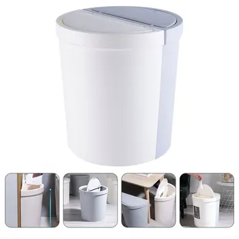 

1Pc Push Style Trash Can with Lid Rubbish Can Trash Can Rubbish Container for Hotel Office Home