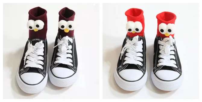 Lustige Socken der Frauen Kurze Baumwolle Heißer Verkauf 3D augen Designer Mode Amüsant Schöne Harajuku kawaii Geschenk Glücklich Nette Socken – Detail 3