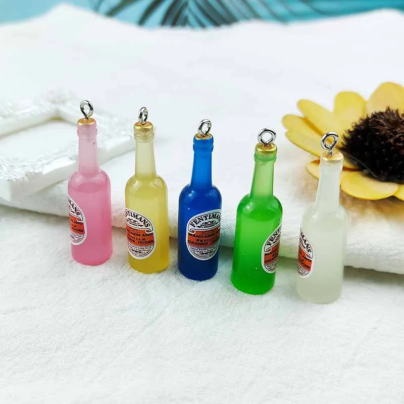 10pcs Charms Prosecco Resin champagne Bottle Earring DIY Jewelry Making  Findings