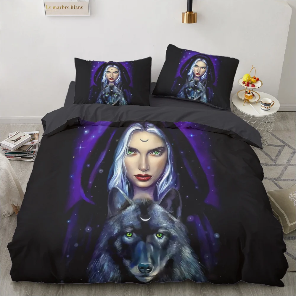 

3D Printed Bedding Sets luxury SkullMadam And Wolf Roclet Astronaut Single Queen Double Full King Twin Bed For Home Duvet Cover