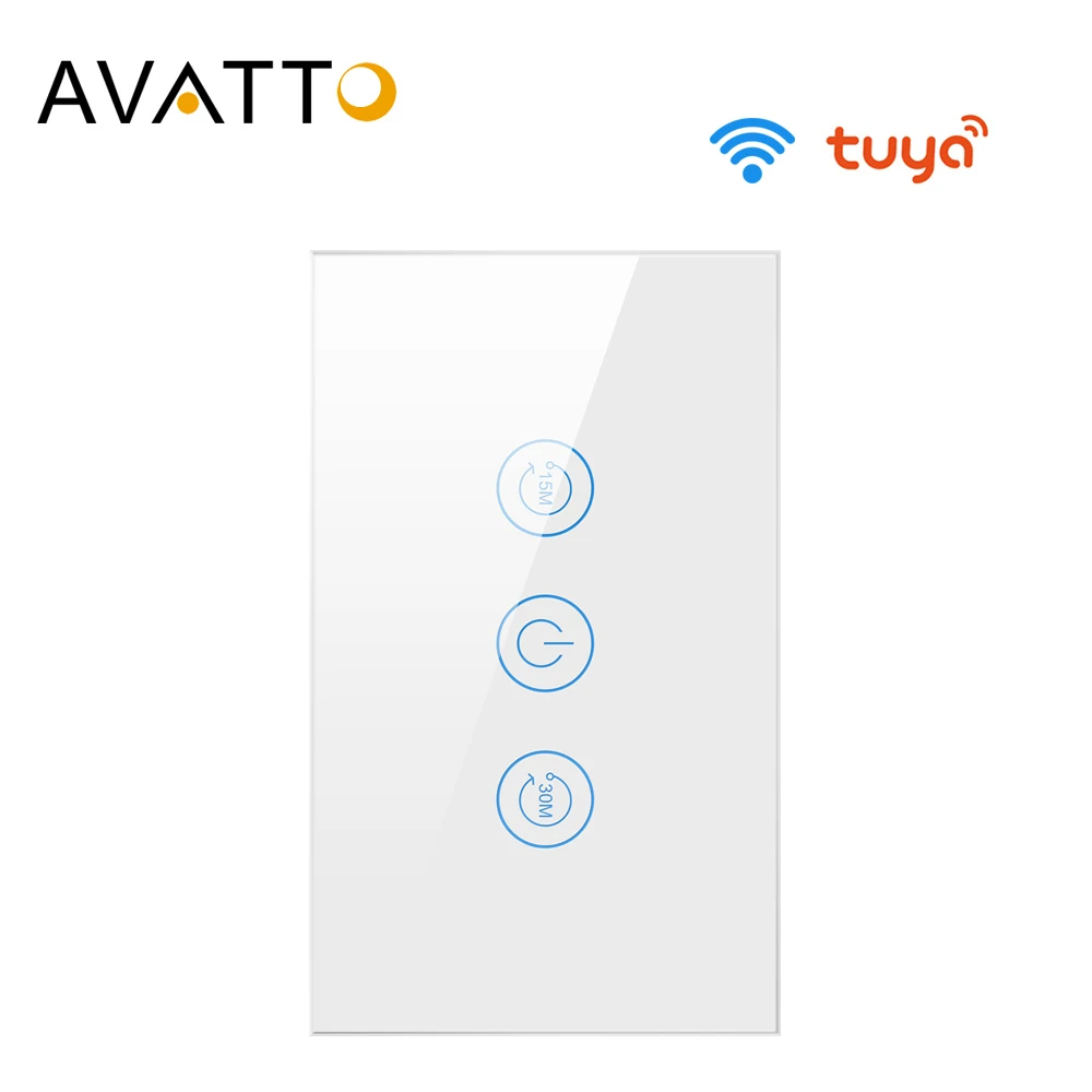 Умный Wi-Fi переключатель котла AVATTO 4400 Вт/20 А с функцией мини-таймера 15/30