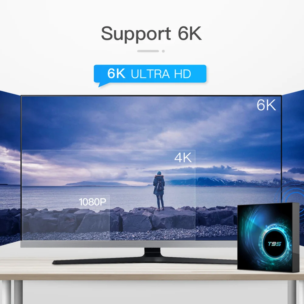2020 NEW TV Box Android 10.0 Google Voice Assistant Netflix Youtube HD 6K Android TV Box T95 Smart TV Box 4GB 64GB Set top box