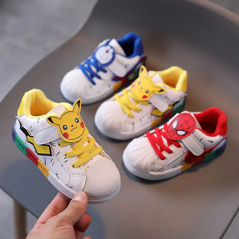 Pikachu Zapatos Deportivos informales para bebé, zapatillas de dibujos animados de Pokemon, grafiti, talla 30| | -