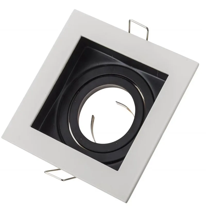 

Square Adjustable MR16 Holder GU10 Lamp Bracket LED Shot Cup Noodles Ring Side Length 100mm Hole 90 Size Double Headed Three Hea