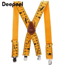 Deepeel 1 шт. 5*120 см мужские подтяжки с рисунком линейки X-Back подтяжки 4 зажима регулируемые эластичные широкие подтяжки Молодежный Декор B606