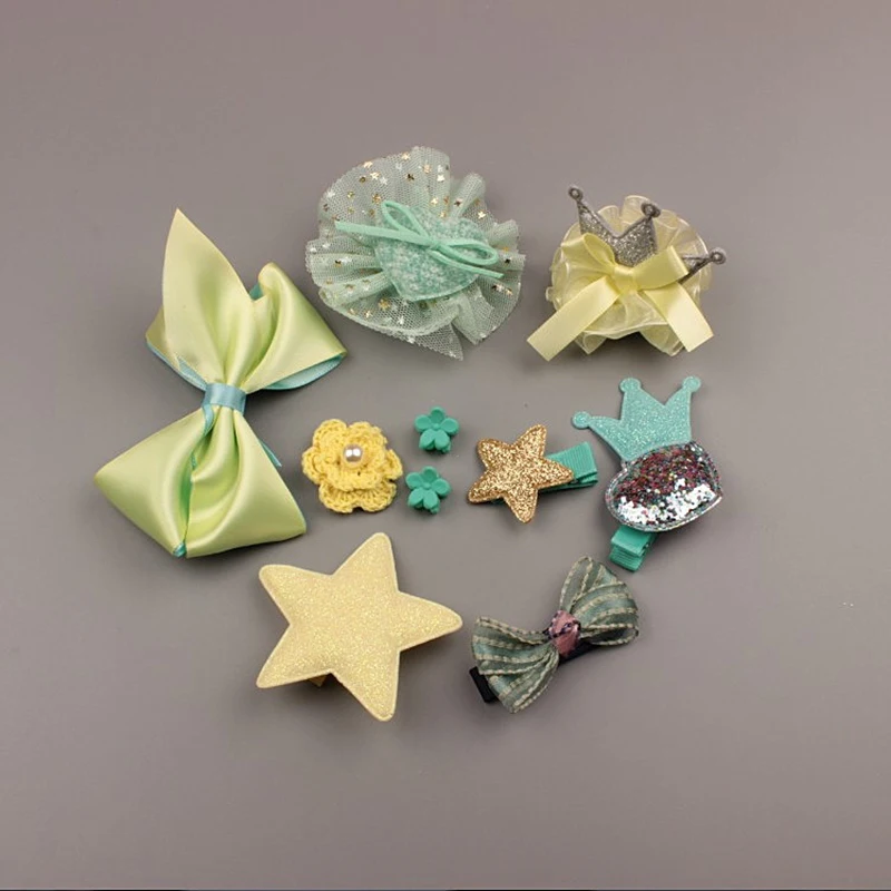 

Headwear Set Baby Girls Crown Bowknot Hair Clip Princess Headdress Cute Head Rope Children Fashion Accessories Birthday Gift Kit