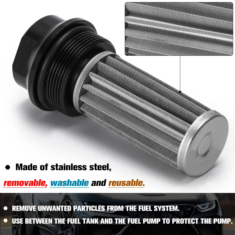Fuel filter with 2pcs AN6 and 2pcs AN8 adaptor fittings 100micron steel element WLR5565