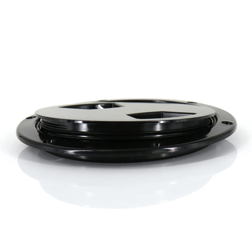 Marine Boat Kayak Canoe Circular Hatch Cover Deck Plates for Boats, Black, 5 inch