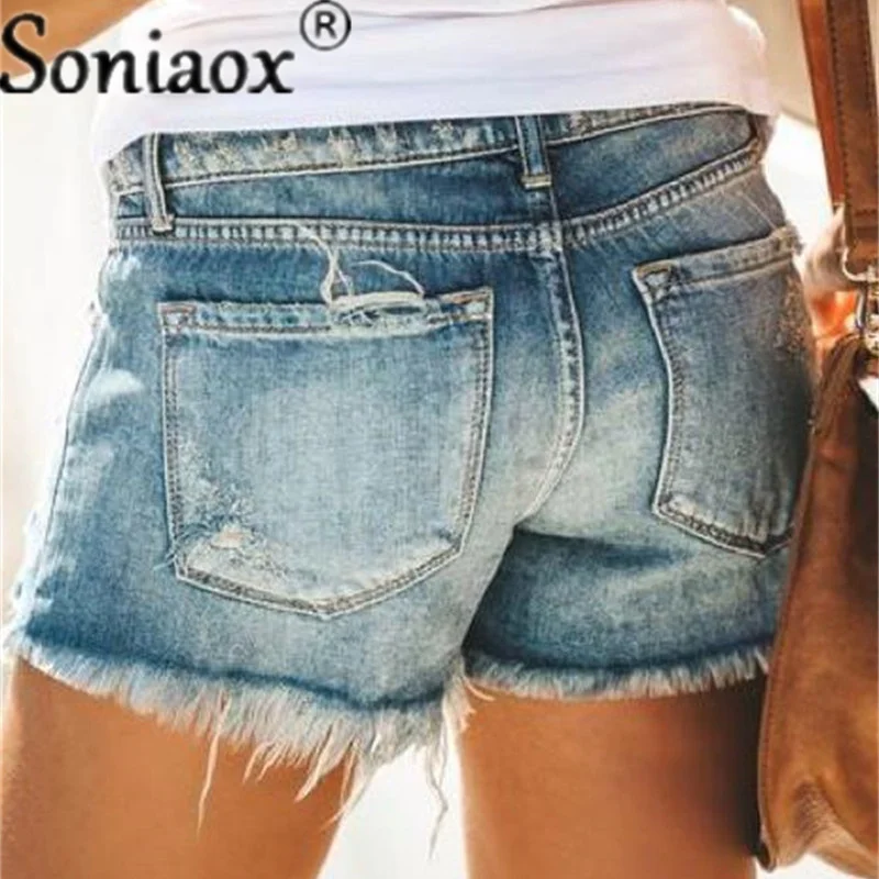 2021 Fashion Summer Ladies Clothing High Waist Denim Shorts Women's Fringe Frayed Street Ripped Jeans Hot Shorts With Pockets