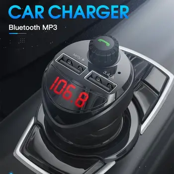 

Car Charger FM Transmitter Bluetooth Car Audio MP3 Player TF Card Car Kit 3.4A Dual USB Car Phone Charger For Xiaomi Mi