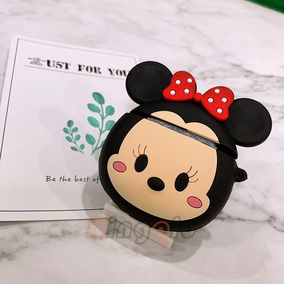 3DMINNIE Милый мультяшный беспроводной чехол для гарнитуры Bluetooth для Apple Airpods 1 2, мягкий силиконовый чехол для наушников Airpods, защитный чехол s - Цвет: 3DMINNIE