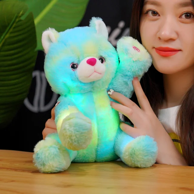 1pc 25CM Creative Light Up LED Cat Plush Toy Stuffed Animals Luminous Pillow Colorful Glowing Doll Kids Girls Christmas Gifts 3