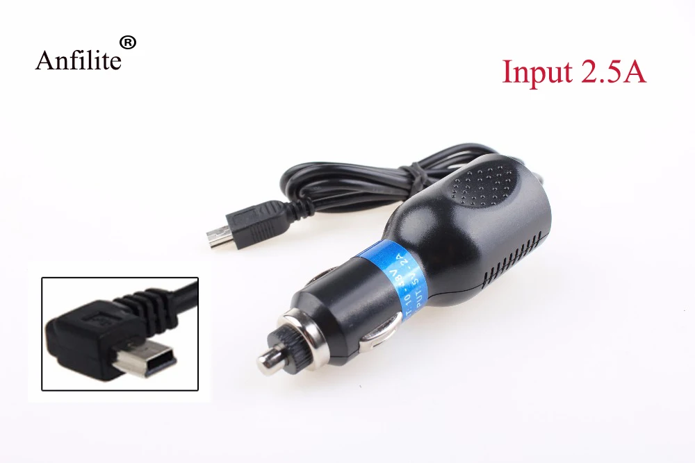 

Anfilite Universal Car Vehicle DC Power Charger Adapter Cord Mini USB Cable For DVR GPS Navigation 5V 2A With Cable