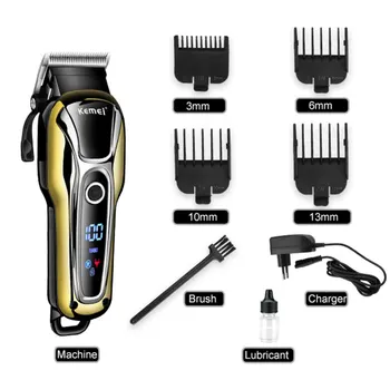 

Barber shop kemei rechargeable hair trimmer professional hair clipper hair shaving machine hair cutting beard electric razor