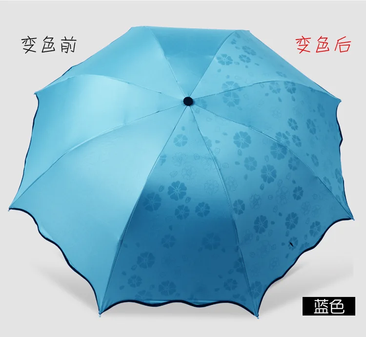 Волнистый край винил принцесса трехсложный Зонт водяные цветы теперь цветение листьев лотоса зонтик креативный зонтик