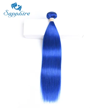 

Sapphire Blue Color Brazilian Straight Human Hair Weave Bundles Colored Remy Human Hair Extension Brazilian Human Hair Bundles