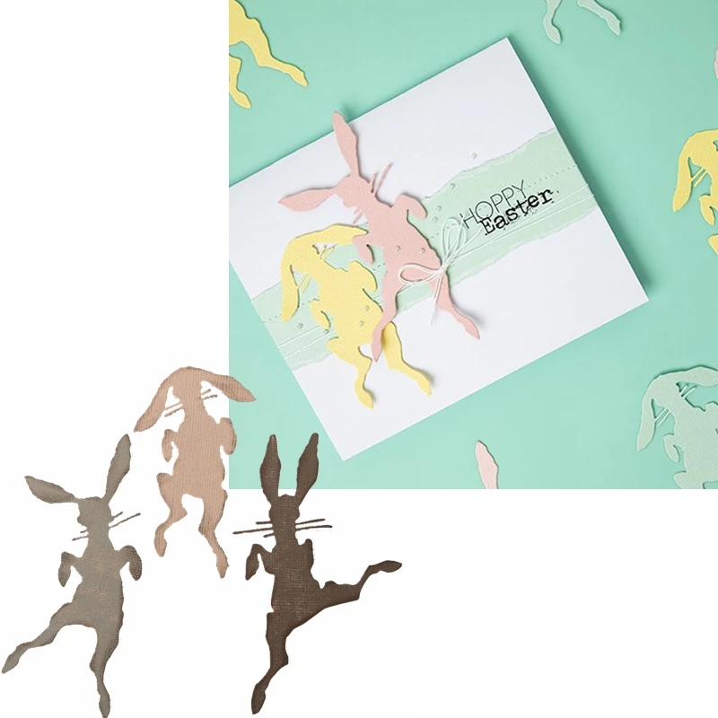 

Hoppy Rabbit Metal Cutting Dies Hopping Bunny Die Cuts For Card Making DIY Dies Scrapbooking Crafts Cards 2020
