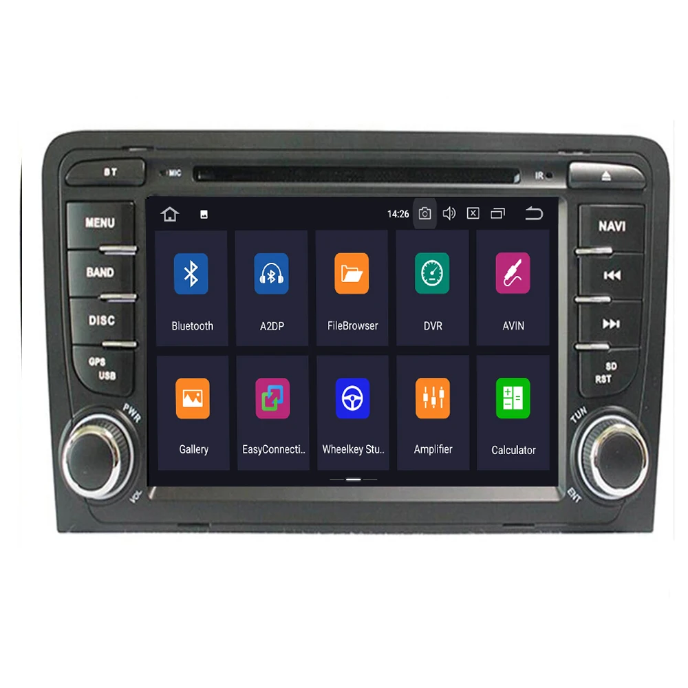Top Android 9.0 2Din Car Multimedia Player AutoRadio For Audi A3 8P S3 RS3 Sportback 2003 2004 2005 2006 2007 2008 2009 2010 2011DVD 1