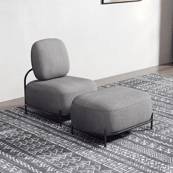 

Modern Nordic Apartment Sectional Sofa Bed Fabric Living Room Sofas Decoration Minimalist Simple Cafe Lounger Chair