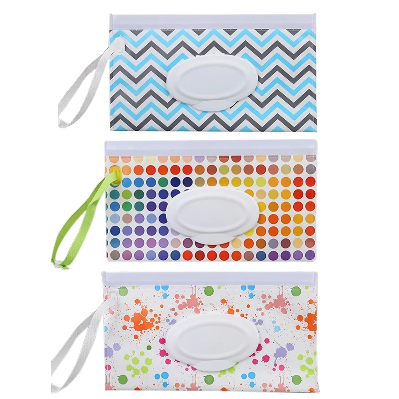 3 Pcs Portable Wet Wipe Pouches Dispenser Eco Friendly Reusable Baby Travel Diaper Wipe Carrying