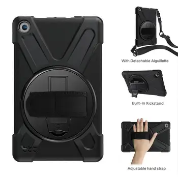 

Shock proof Hybrid case For Amazon Fire 7 2015 2017 2019 stand cover Fire7 anti-knock protector bag with Shoulder Strap