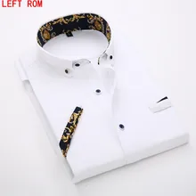 Плюс размер брендовая одежда Весна мерсеризованный хлопок мужская рубашка с коротким рукавом деловая рубашка Повседневная модная тонкая рубашка 4XL